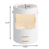 VECELO Makeup Organizer, Cosmetics Storage Box with Flip Mirror, White/Pink - 3 of 4