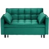 Sapphtopaz Pull Out Sofa Bed Velvet 3-in-1 Convertible Sleeper Sofa with Pillows and Pocket Small Loveseat Couches for Living Room,Bedroom - 2 of 4