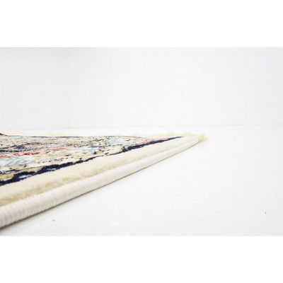 Ivory and Multicolor 8' x 10' Synthetic Rectangular Area Rug
