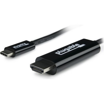 Plugable USB C to HDMI 2.0 Cable (6'/1.8m) for 2017/2018 MacBook Pro, Dell XPS 13 & 15, Surface Book 2, Thunderbolt 3 & More (Supports Resolutions ...