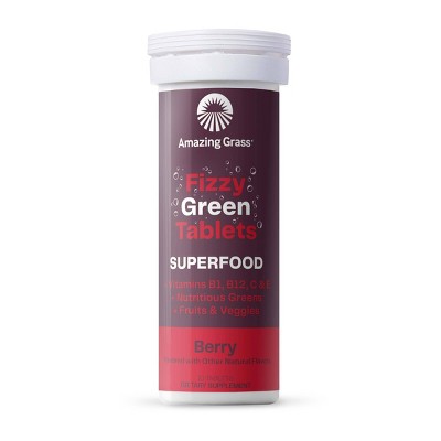 Amazing Grass Fizzy Green and Superfood Tablets - Berry - 10ct