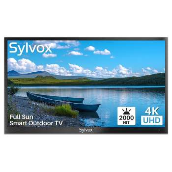SYLVOX Outdoor TV, 75" Full Sun Outdoor Smart TV, 2000nits 4K UHD HDR, IP55 Waterproof Outside TV Built-in APP, Support WiFi Bluetooth(Pool Series)