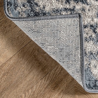 Zoe Faded Blue and Gray Abstract Area Rug