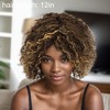 Unique Bargains Women's Medium Wave Curly Hair Wig 200 Real Human Hair 12in Yellow Brown 1 Pc - 4 of 4