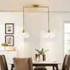 Rennnsan Mevrelle 36"W 2-Light Dome Linear Glass Modern Dimmable Kitchen Island Pendant in Gold - 4 of 4