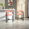 Height Bar Stools Set Of 2,Boasting Curved Wishbone Frame Streamlined Silhouette Armrest Counter Stool with Three Legs-Cuddlewood - 2 of 4
