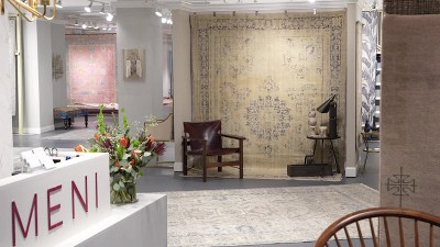 Ivory and Brown Geometric Braided Wool Cotton Rug 8' x 10'