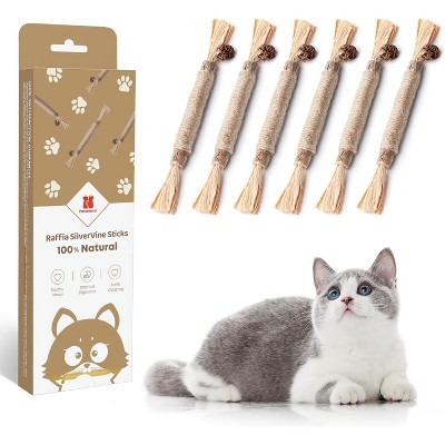 Potaroma 6 Pcs Natural Silvervine Sticks Cat Toys