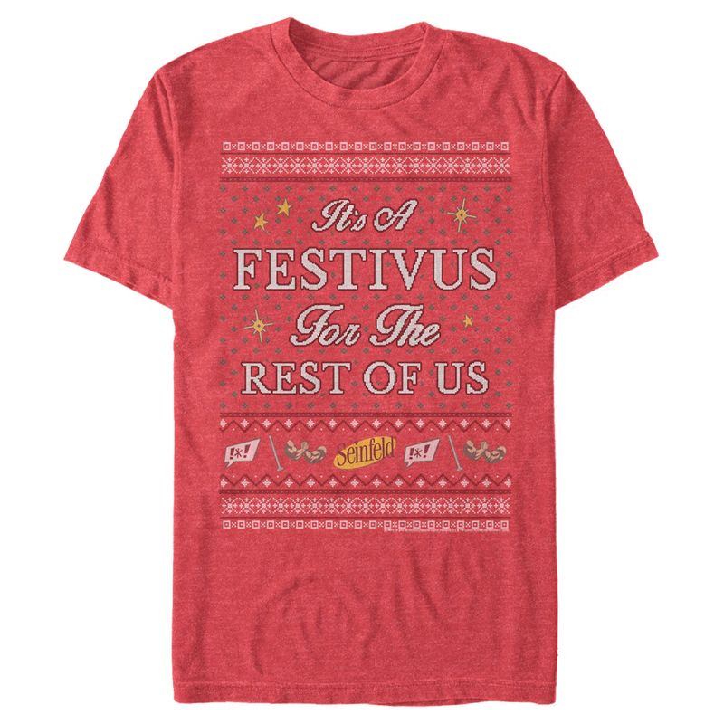 Men's Seinfeld It's A Festivus for the Rest of Us Sweater Print T-Shirt, 1 of 6