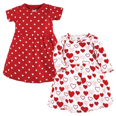 Hudson Baby Infant And Toddler Girl Cotton Dresses, Red Pink Hearts, 18 ...