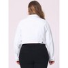 Agnes Orinda Women's Plus Size Cropped Long Sleeve Trendy Fashion Denim Jean Jackets - 4 of 4