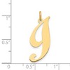 Black Bow Jewelry 14k Yellow Gold, Ella Collection, LG Fancy Script Initial Pendant A-W - 4 of 4