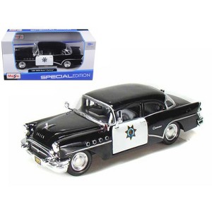 1955 Buick Century Police Car Black and White 1/26 Diecast Model Car by Maisto - 1 of 3