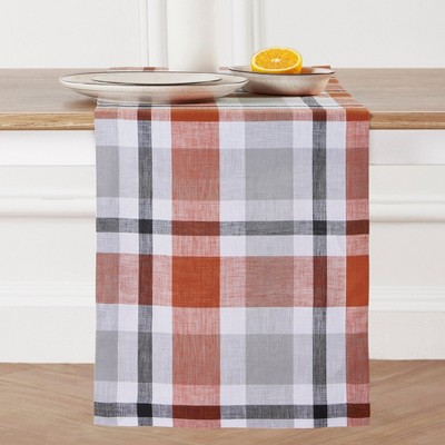 Solino Home Fall Buffalo Check  Linen Table Runner