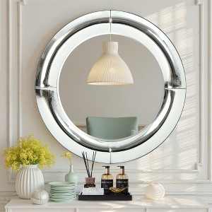 Wooakway Elegant Silver 32" Curved round Mirror - 1 of 4