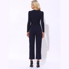 Allegra K Women's V Neck Jumpsuit Long Sleeve Tie Waist Wide Leg Long Pants Elegant Knit Jumpsuits - 4 of 4