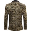 Men's Gold-Foil Printed Suit Jacket Blazer with Velvet-Like Base Fabric - 4 of 4