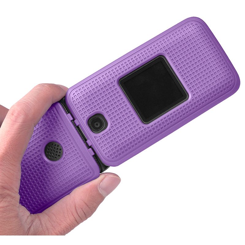Nakedcellphone Case for Alcatel Go Flip V Flip Phone (2019) - Hard Shell Cover with Grid Texture, 3 of 9