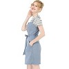 Allegra K Women's Classic Adjustable Strap A-Line Overall Denim Dress - 4 of 4