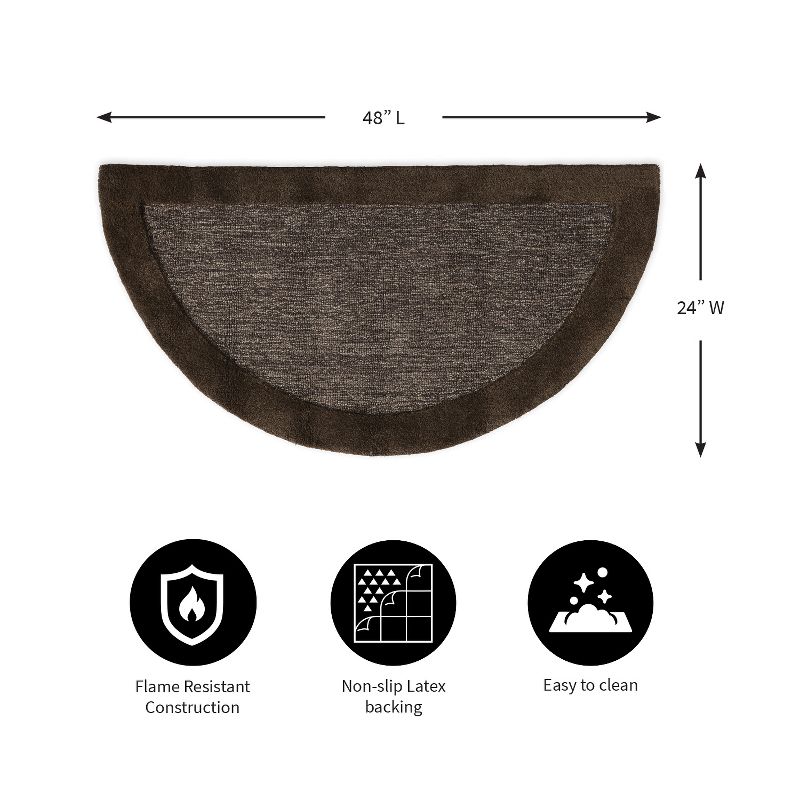 Plow & Hearth - Madrid Banded Half-Round Hearth Fireproof Rug, 2' x 4', 3 of 6