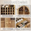 SEVOBAL Utility Storage Cabinets Arched Large Capacity Cabinet With Transparent Glass Door, 3-Layer Storage Space, Brown, 15"*30.7"*70.9" - 2 of 4