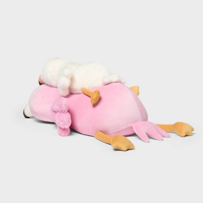 Детские мягкие игрушки Pillowfort Flamingo and Baby Weighted Plush Kids' Throw Pillow Pink — фото 3
