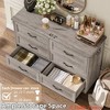 Bedroom Farmhouse 5/6 Drawers Dresser for Bedroom, 44''/ 47.2'' Tall Chest of Drawer, Wooden Vertical Dresser with Metal Handles and Stable Base - 4 of 4