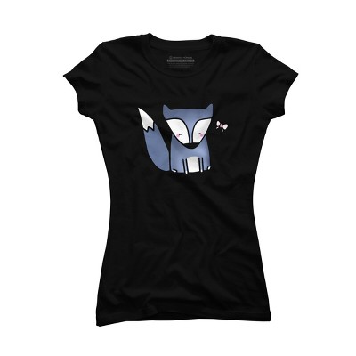 Junior's Design By Humans Little Fox & Friend By staceyroman T-Shirt