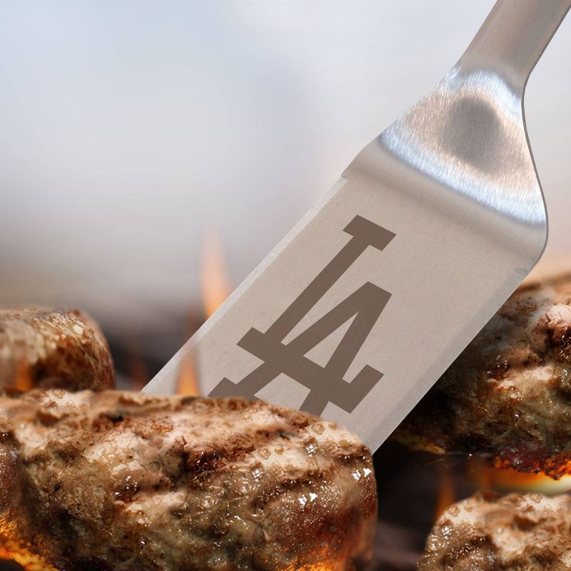 MLB Los Angeles Dodgers Stainless Steel BBQ Spatula with Bottle Opener, 3 of 5