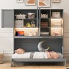 Merax Sleek Twin Size Wall Murphy Bed with Ample Storage Space, LED Light and USB Ports - 3 of 4