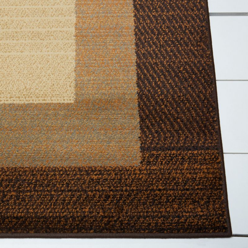 Home Dynamix Royalty Clover Contemporary Geometric Border Area Rug, Brown/Blue, 5'2"x7'2", 2 of 3