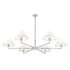 Leila 6-Light Modern Chandelier - 63" Wide, Dimmable, Damp Rated, Brushed Nickel Finish - 3 of 4