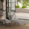 ORRD 3-in-1 Convertible Linen Chair Bed with Ottoman, Foldable Chaise Lounge & Sleeper for Small Spaces, Beige - 4 of 4