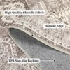 Washable Vintage Chenille Floral Print Farmhouse Area Rugs for Home Office - 4 of 4