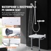 VEVOR Folding PE Shower Seat, 15.7'' x 14.8'' Unfolded, Wall Mounted Fold Up Shower Bench with 500 lbs Load Capacity, Fold Down Shower Chair,White - 3 of 4