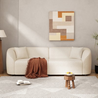87" Velvet Curved Contemporary Sofa with Plush Seating, Streamlined Design, and Durable Frame