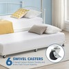 Twin Size Sofa Bed Frame with Trundle, Metal Slats, and Headboard, Heavy Duty Support for Living Room, Bedroom, Guest Room, White - 2 of 4