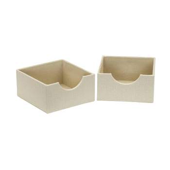Household Essentials Set of 2 Square Drawer Trays Cream