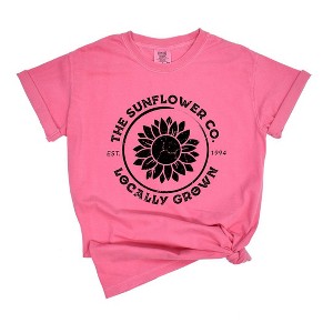 Simply Sage Market Women's The Sunflower Company Short Sleeve Garment Dyed Tee - 1 of 2