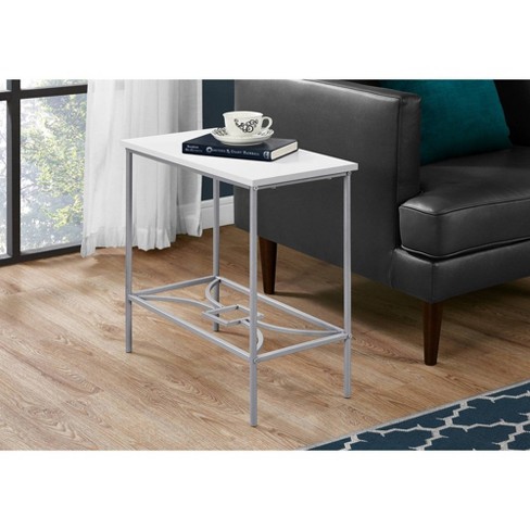 2 Tier Accent Side Table White - Everyroom: Modern Rectangular End ...