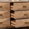 55" MDF Fluted Front 6-Drawer TV Console Dresser with Solid Wood Legs and Smooth Metal Rails for Bedroom or Living Room - 3 of 4