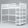 Twin Size Loft Bed with Desk and Storage Shelves, Space-Saving Wooden Frame with Guardrails - 4 of 4