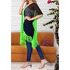 LA LEELA Women's Summer Holiday Beachwear Mini Bathing Suit Open Front Boyfriend Duster Swimwear Coverups Swim Suit Cardigan 1X-2X Green, Solid - 3 of 4