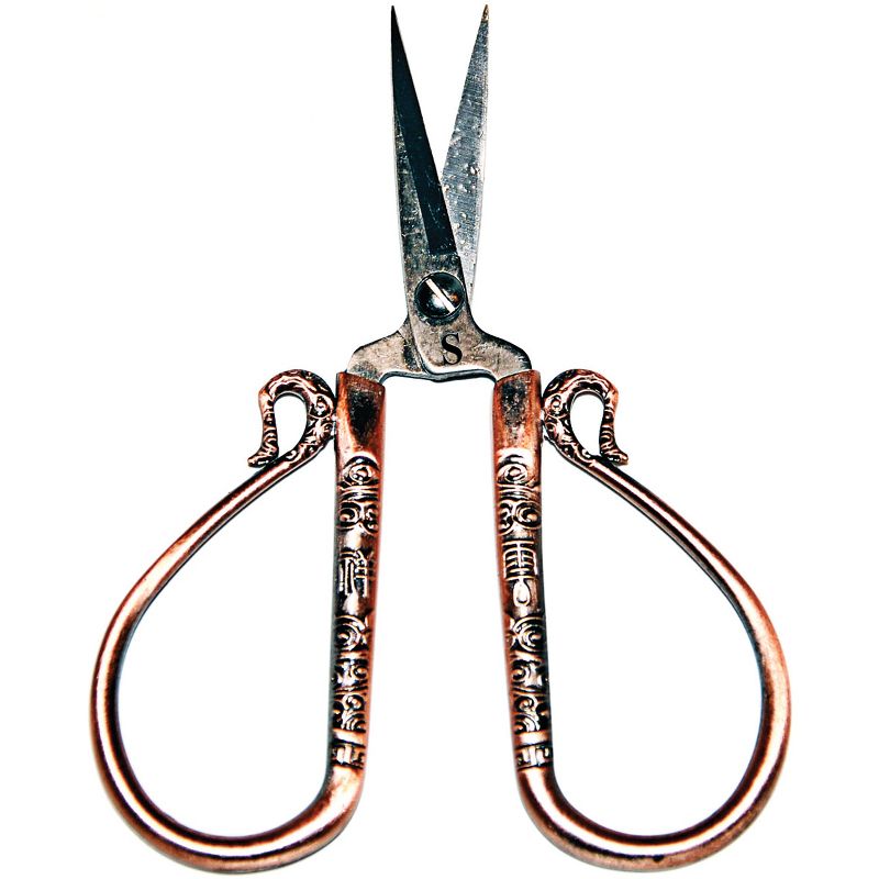 Sullivans Heirloom Embroidery Scissors 4"-Antique Copper Teardrop Handle, 2 of 3
