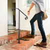 VEVOR Handrails for Outdoor Steps,Fit 1 or 2 Steps Outdoor Stair Railing,Single Post Wrought Iron Handrail,Transitional Porch Railings with Base,Gray - 2 of 4