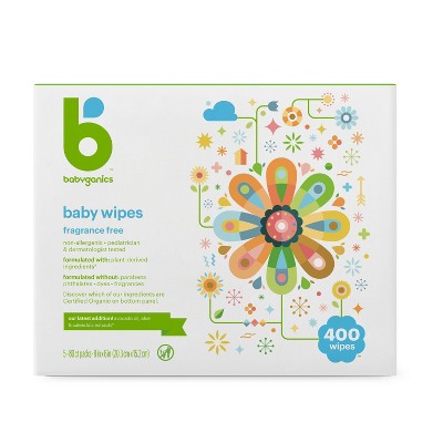 Babyganics Face, Hand & Baby Wipes, Fragrance Free - 400ct