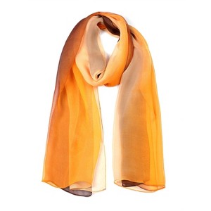 INSPIRE CHIC Women Long Chiffon Light Silky Gradient Color Shawl Wrap Scarf - 1 of 4