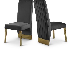 Meridian Furniture,Porsha Velvet Dining Chair, Set of 2 - 1 of 4