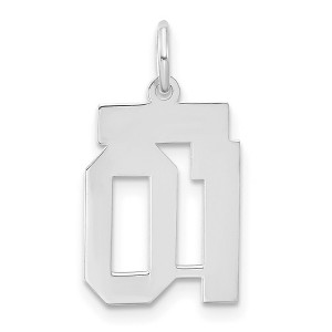 Black Bow Jewelry Sterling Silver, Athletic Collection, Small Polished Number 01 Pendant - 1 of 4