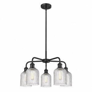 Bridal Veil - 5 Light Stem Hung Chandelier In Art Deco Style-14.5 Inches Tall and 23 Inches Wide - 1 of 1